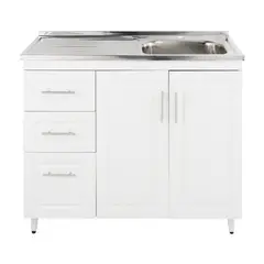 DOMSA - Kit Mueble Lavaplatos Izquierdo PI-100 Blanco 100x50x90cm