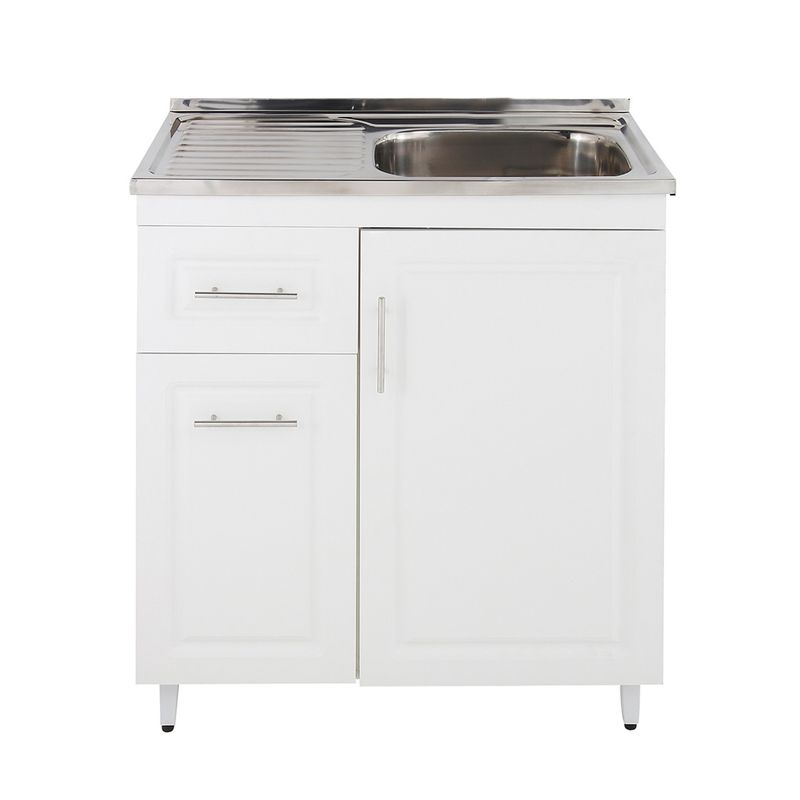 DOMSA - Kit Mueble Lavaplatos Domsa Izquierdo PI-80 Blanco 80x50x90cm