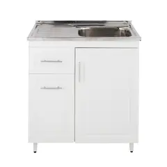 DOMSA - Kit Mueble Lavaplatos Izquierdo PI-80 Blanco 80x50x90cm