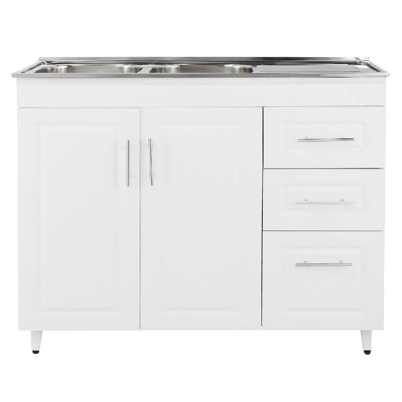 DOMSA - Kit Mueble Lavaplatos Domsa Derecho PD-120 Blanco 120x50x90cm