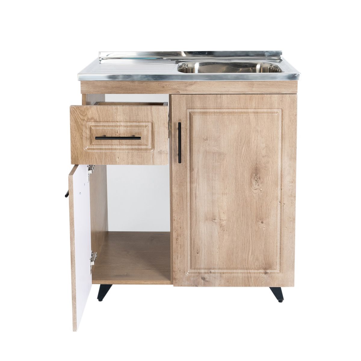 DOMSA - Kit Mueble Lavaplatos Domsa Izquierdo PVC80WI Nogal 80x50x90cm…