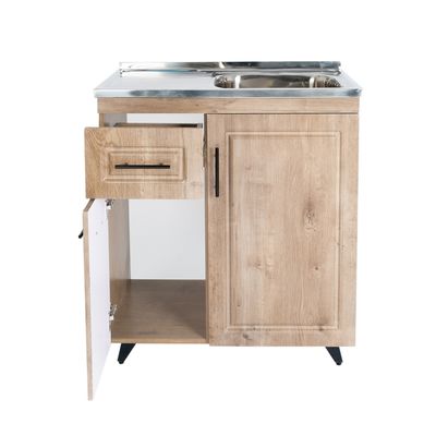 Imagen 2 del producto Kit Mueble Lavaplatos Izquierdo PVC80WI Nogal 80x50x90cm…