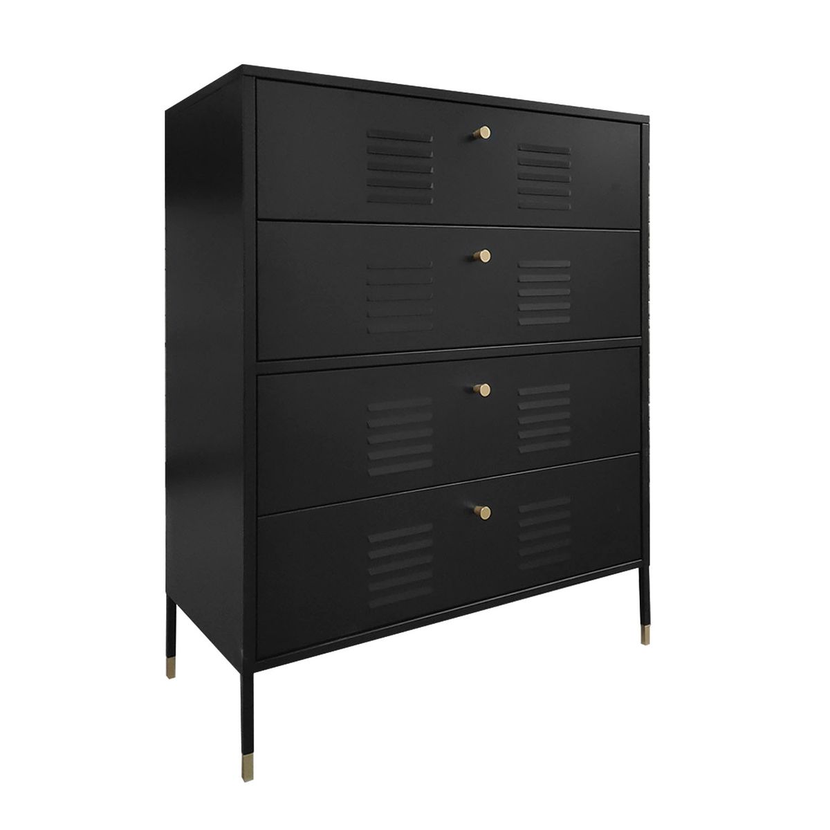 MOBITAT - Cómoda 4 cajones metálica Negra