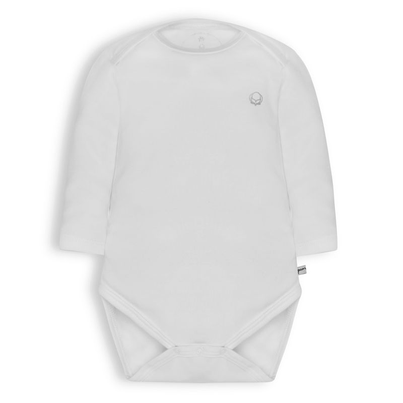 POMPON PIMA - Body clásico - Manga Larga - Algodón Pima - Blanco