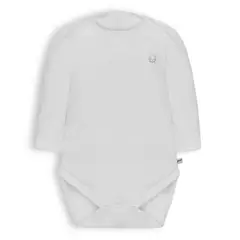 POMPON PIMA - Body clásico - Manga Larga - Algodón Pima - Blanco