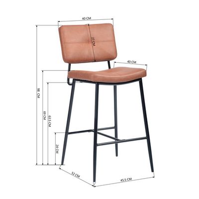 Imagen 2 del producto Pack 2 Pisos de Bar con Espaldar Acolchado Café