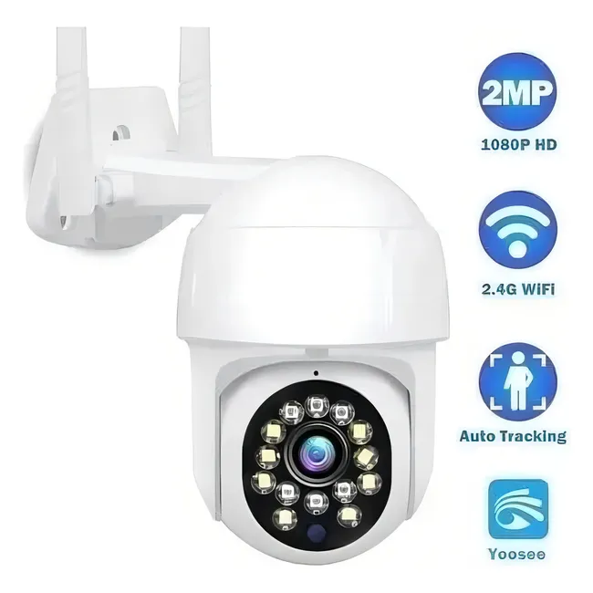 GENERICO - Cámara Para Exterior IP Impermeable Visión Nocturna Motorizada YOOSEE