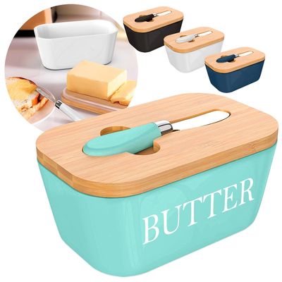 Generico Mantequillero De Cerámica Con Tapa Y Cuchillo 300Ml