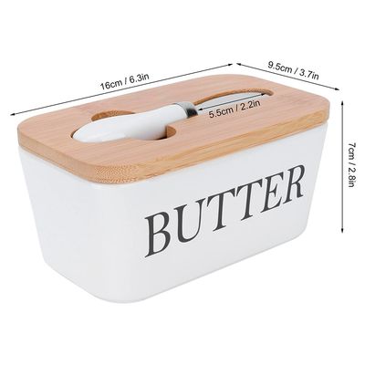 Imagen 2 del producto Mantequillero De Cerámica Con Tapa Y Cuchillo 300ml Color Turquesa