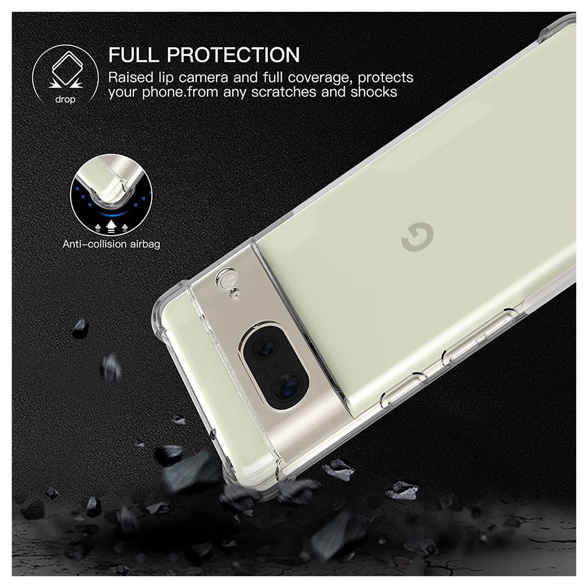 GENERICO - Carcasa para Google Pixel 7 Transparente Reforzada Antigolpes