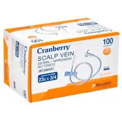 CRANBERRY - Mariposa Scalp Vein 23g X 3/4 Caja 100 Unidades