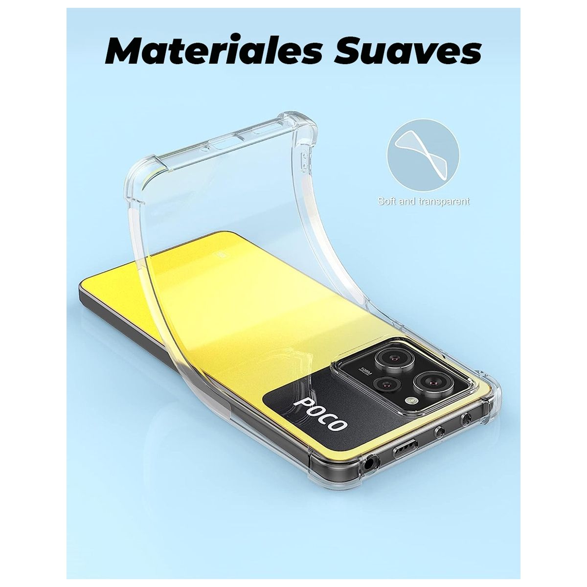 GENERICO - Carcasa para Xiaomi Poco X5 Pro Transparente Reforzada Antigolpes