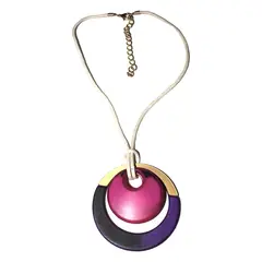 MAILEA - Collar placa perforada mujer acrílico