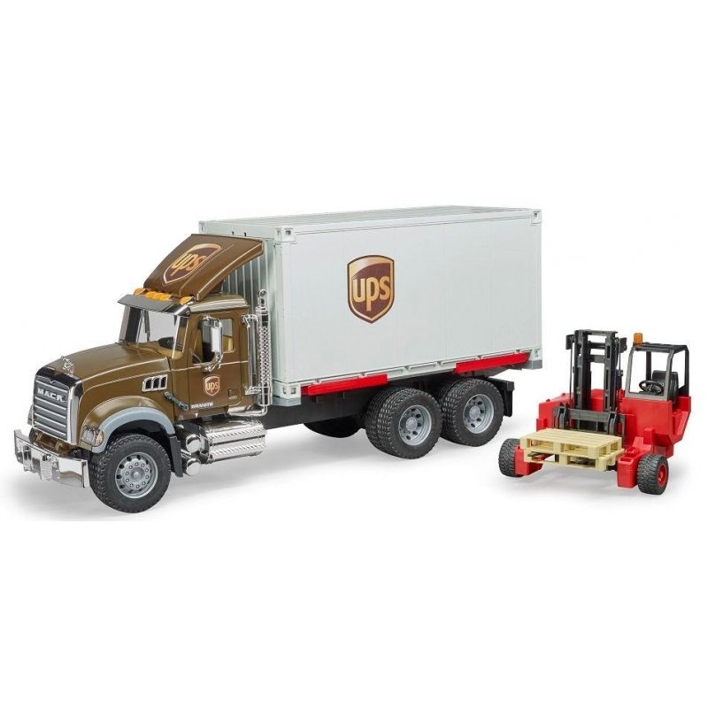 BRUDER - BRUDER 02828 MACK GRANITE UPS LOGISTICS TRUCK WITH FORKLIFT