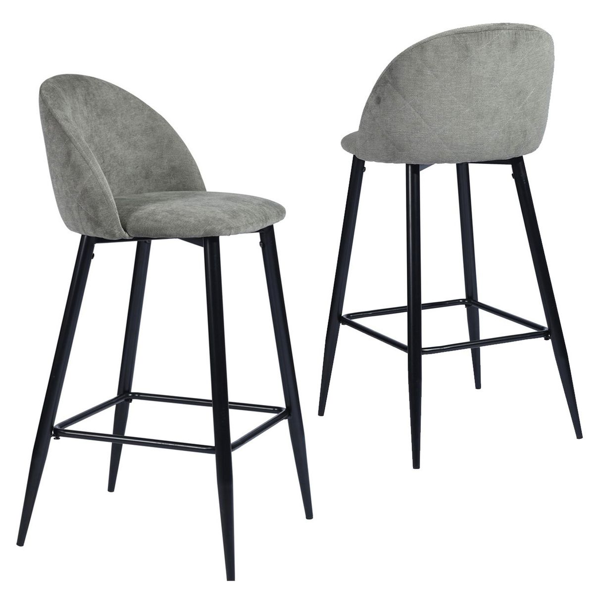 GENERICO - Pack 2 Pisos de Bar Tela Gris