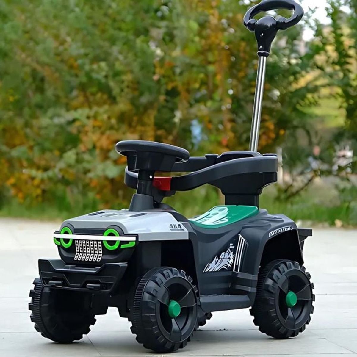 CRUSEC - Vehiculo Jeep Todoterreno Para Niños Con Varilla de Empuje