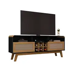 HOGA - Rack Tv 65 Larimar Negro Canela Rattan