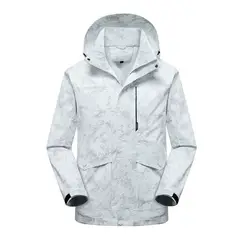 ANDESLAND OUTDOOR APPAREL - Cortaviento Impermeable Estampado Blanco Hombre