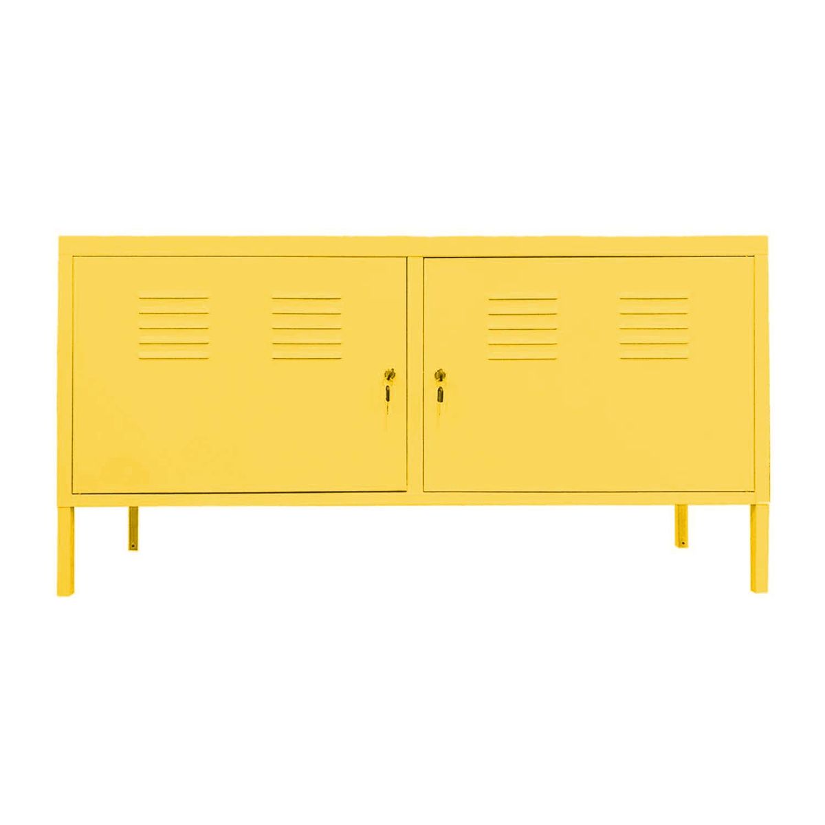 MOBITAT - Gabinete tipo rack metálico 2 puertas Amarillo