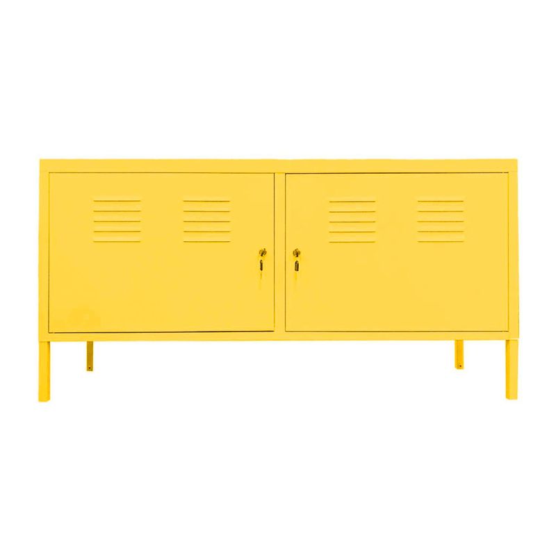 MOBITAT - Gabinete tipo rack metálico 2 puertas Amarillo