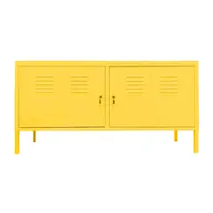 MOBITAT - Gabinete tipo rack metálico 2 puertas Amarillo