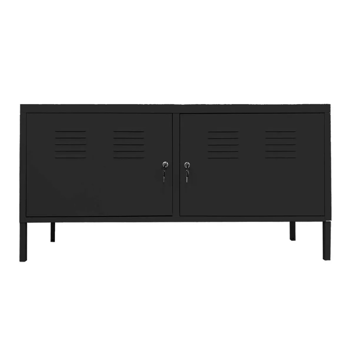 MOBITAT - Gabinete tipo rack metálico 2 puertas Negro