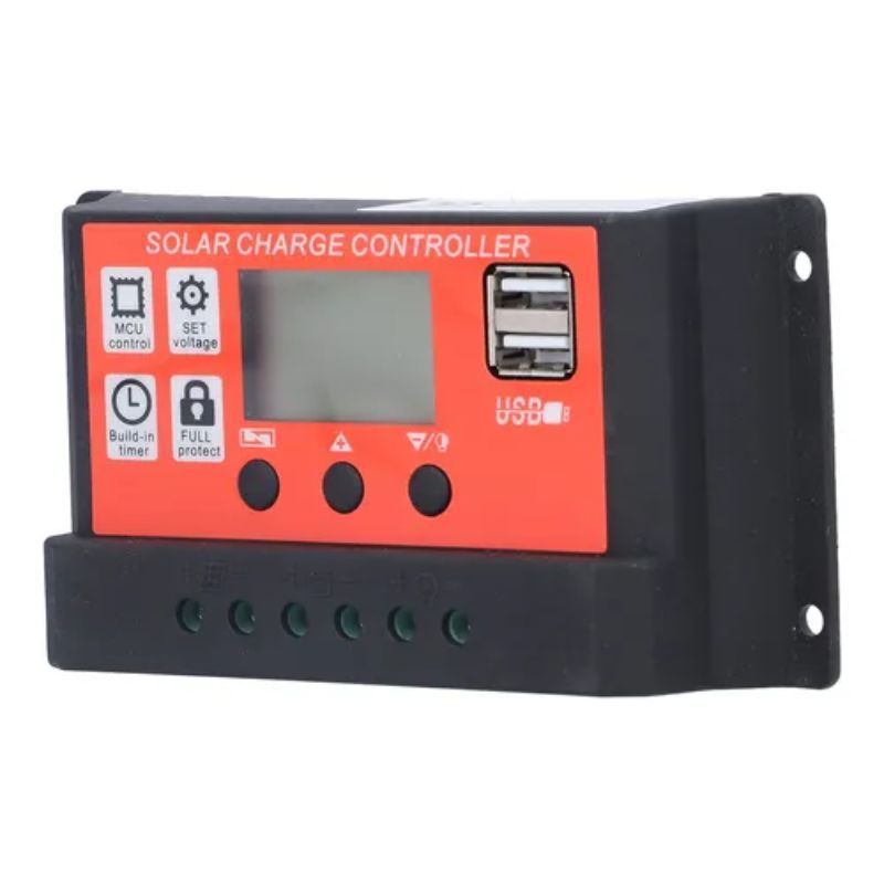 GENERICO - Regulador De Controlador De Carga Solar 20a 12v24v Pwm Lcd