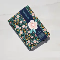 GENERICO - Cuaderno Tipo Libreta A5 Tapa Dura Flores 96 Pag. Verde
