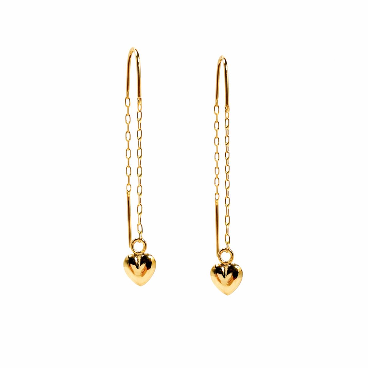 JOYAS MYTOKE - Aros Corazon Cadenita Oro 18 Kilates Mujer Novios Amor