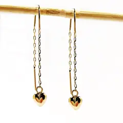 JOYAS MYTOKE - Aros Corazon Cadenita Oro 18 Kilates Mujer Novios Amor
