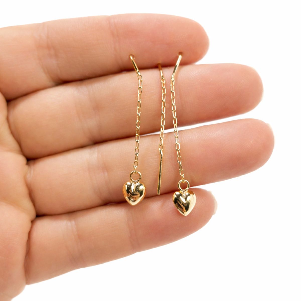 JOYAS MYTOKE - Aros Corazon Cadenita Oro 18 Kilates Mujer Novios Amor