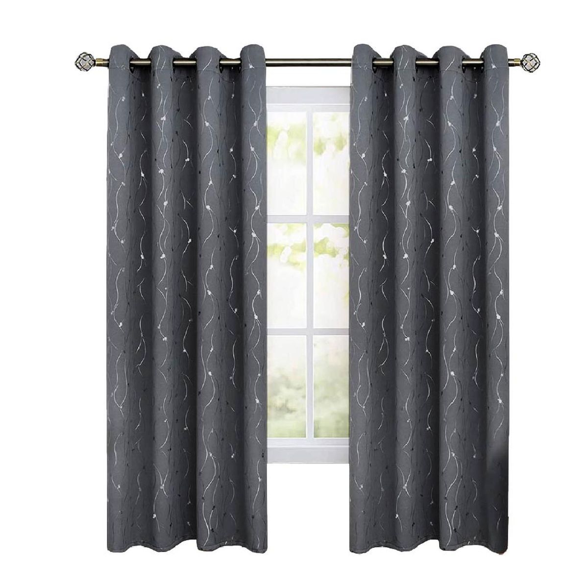 CASATUA - Cortina Blackout 95%, Son 2 Paños De 140x220cm CasaTua - Gris oscuro