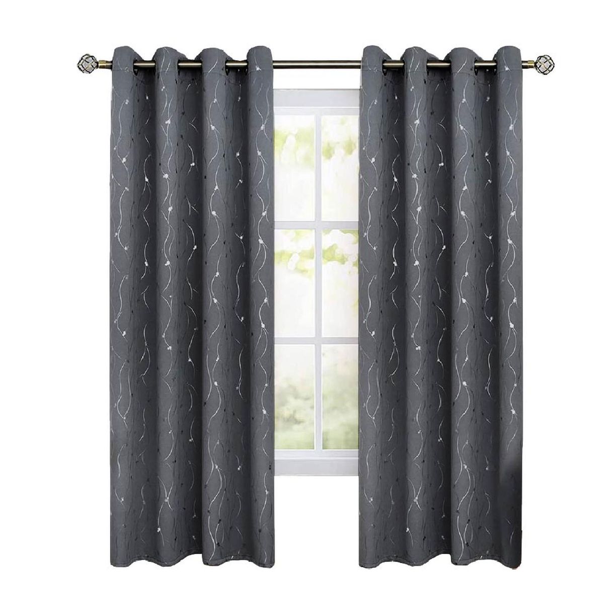 CASATUA - Cortina Blackout 95%, Son 2 Paños De 140x220cm CasaTua - Gris oscuro