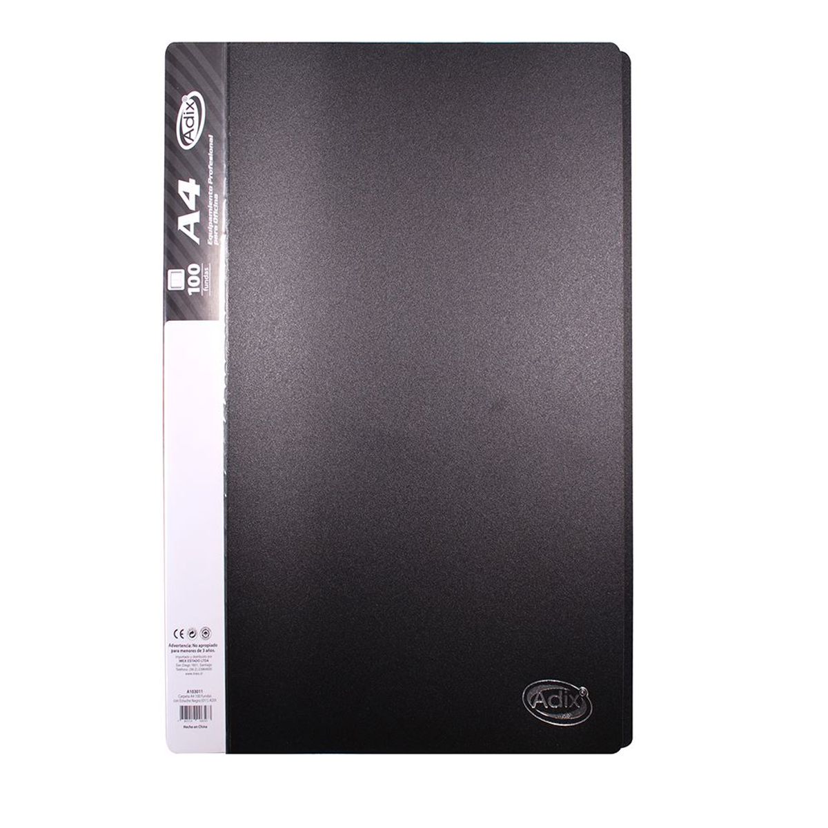 ADIX - CARPETA A4 100 FUNDAS C/ESTUCHE NEGRO