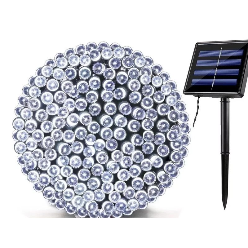 GENERICO - Luces de Navidad Solar 10 Metros 100 led Blanco