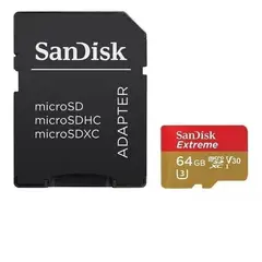 SANDISK - Tarjeta de Memoria Micro Sd Extreme 64GB Video 4k Dron Y Gopro