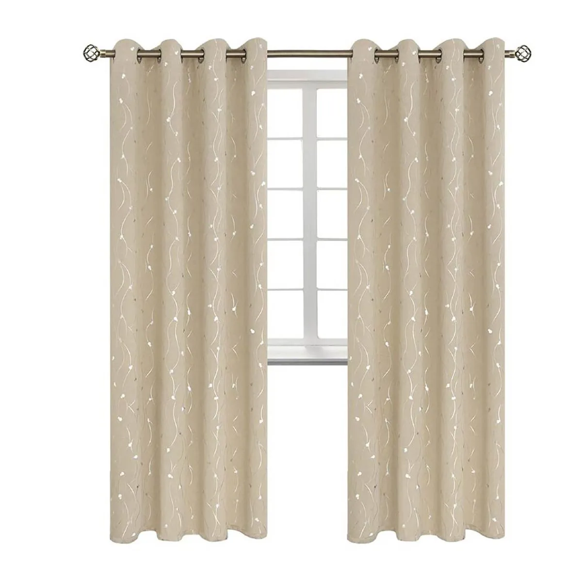 CASATUA - Cortina Blackout 95%, Son 2 Paños De 140x220cm CasaTua - Beige