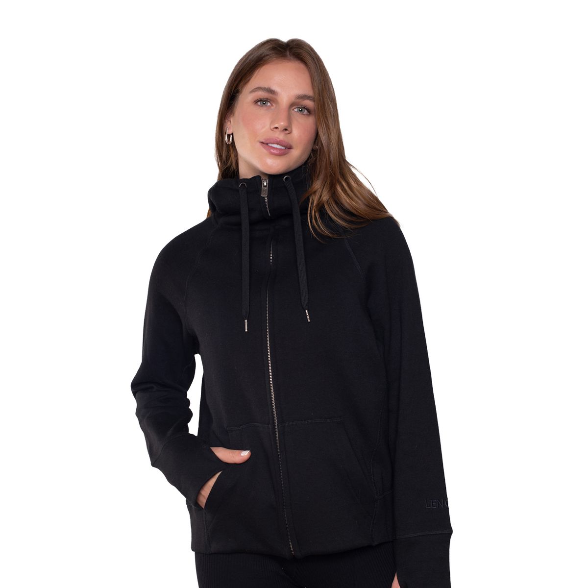 LENGA - Polerón Mujer Canguro con Cierre metal Petra Lenga Sustentable