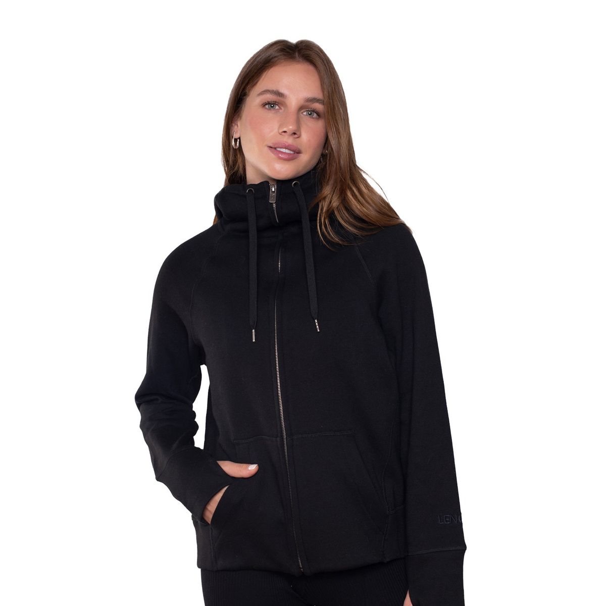 LENGA - Polerón Mujer Canguro con Cierre metal Petra Lenga Sustentable