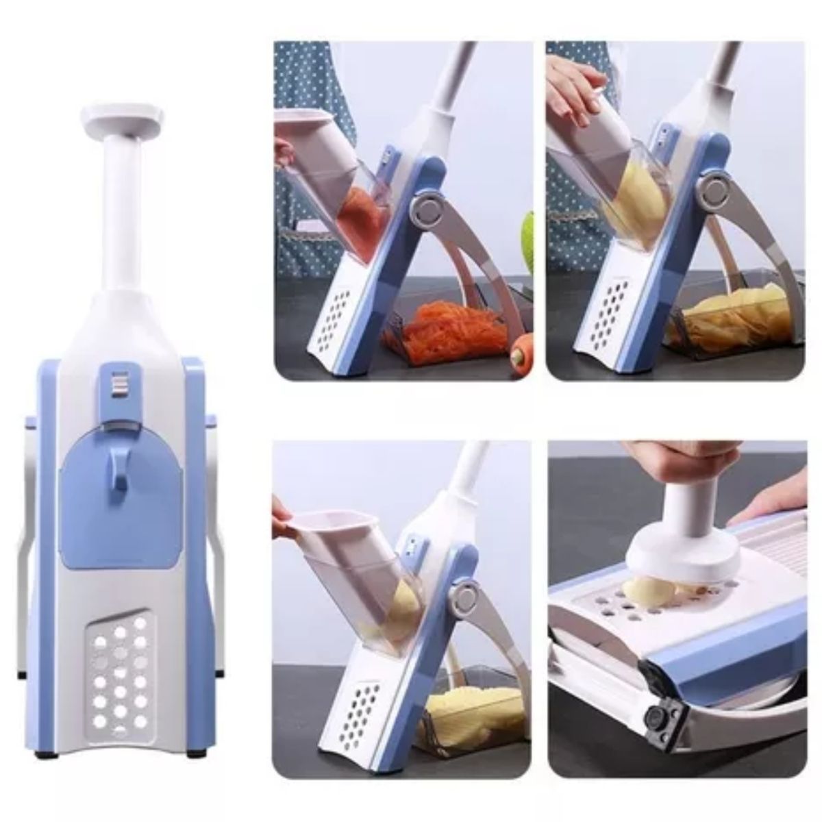 OEM - CORTADOR PICADOR REBANADOR MANDOLINA DE COCINA 5 EN 1