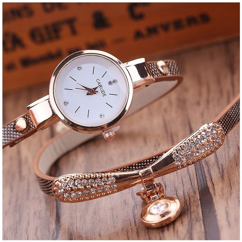 GENERICO - Reloj de lujo Personalizado para Mujeres con Incrustaciones y Pulsera