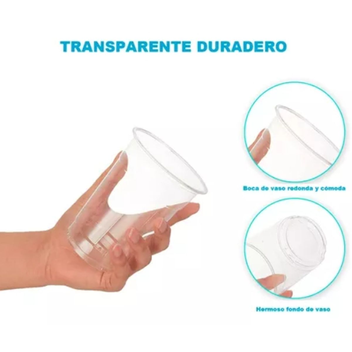 OFERTABKN - Vaso Plástico Transparente 500 Ml X 50 Unidades