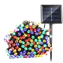 GENERICO - Luces de Navidad Solar 10 Metros 100 led Multicolor