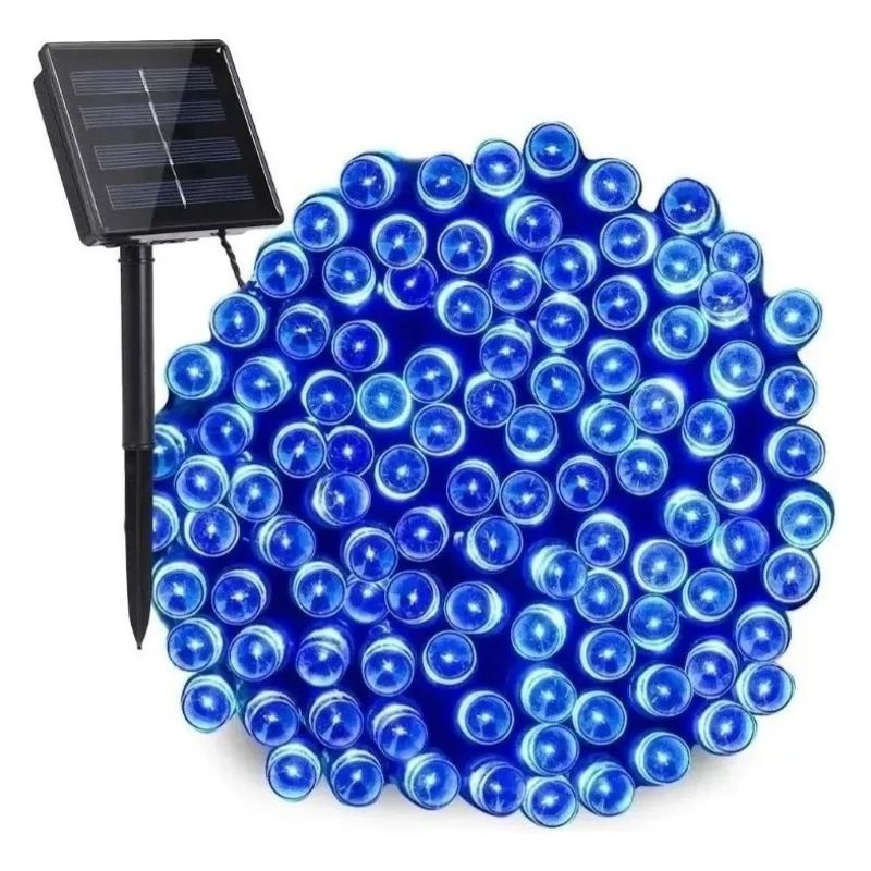GENERICO - Luces de Navidad Solar 10 Metros 100 led Azul