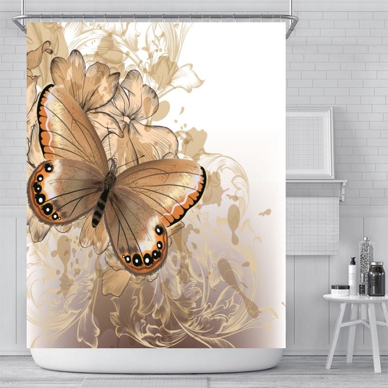 GENERICO - CORTINA DE TELA IMPERMEABLE CON DISEñO 180X180 CM