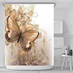 GENERICO - CORTINA DE TELA IMPERMEABLE CON DISEñO 180X180 CM