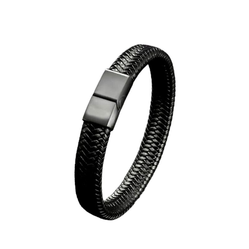 GENERICO - Pulsera Tejida de Cuero Sintetico para Hombres