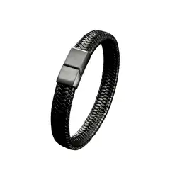 GENERICO - Pulsera Tejida de Cuero Sintetico para Hombres