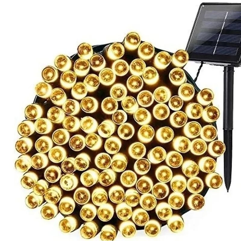 GENERICO - Luces de Navidad Solar 10 Metros 100 led Amarillo