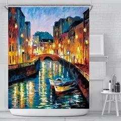 GENERICO - CORTINA DE TELA IMPERMEABLE CON DISEñO 180X180 CM